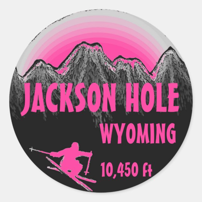 Jackson Hole Wyoming - adesivos de arte rosa de es (Frente)