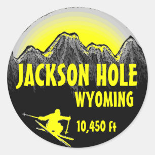 Jackson Hole Wyoming - etiquetas de arte amarelas