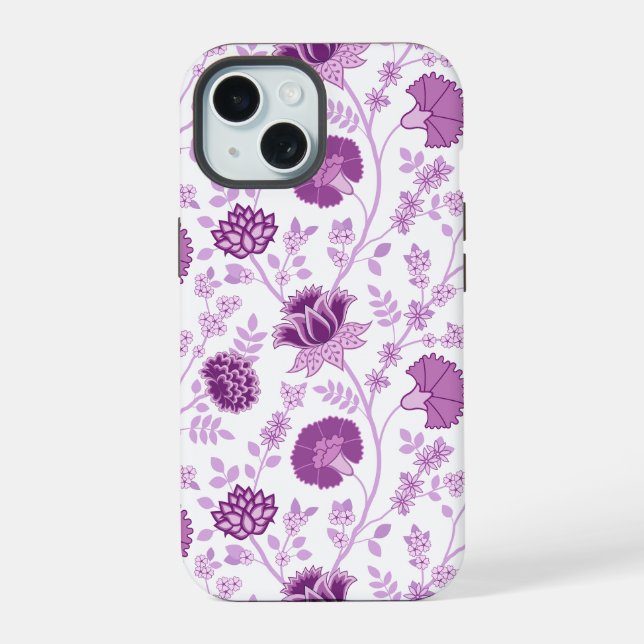 Jacobean Floral Big Pattern Pinks em Branco (Verso)