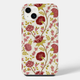 Jacobean Floral Big Pattern Reds Pinks Dourado Cre