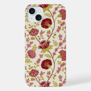 Jacobean Floral Big Pattern Reds Pinks Dourado Cre