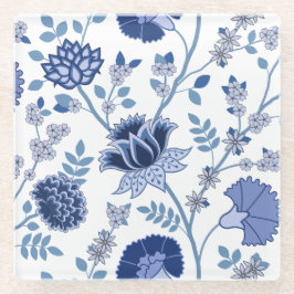 Jacobean Floral Lg Pattern Blue em Branco