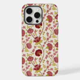 Jacobean Floral Reds Pinks Dourado Cream