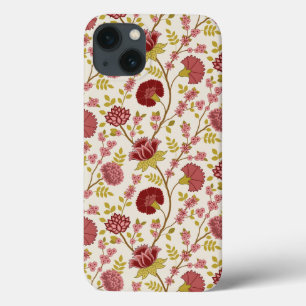 Jacobean Floral Reds Pinks Dourado Cream