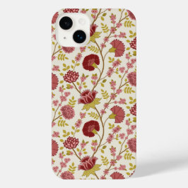 Jacobean Floral Reds Pinks Dourado Cream