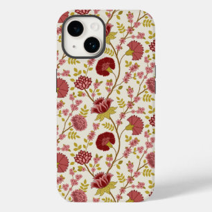 Jacobean Floral Reds Pinks Dourado Cream