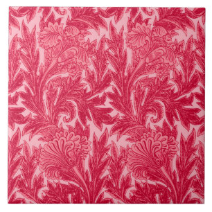 Jacobean Flower Damask, Fuchsia e Rosas claro