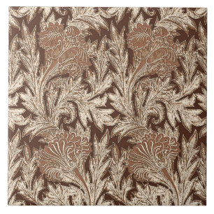 Jacobean Flower Damask, Taupe Tan e Cream