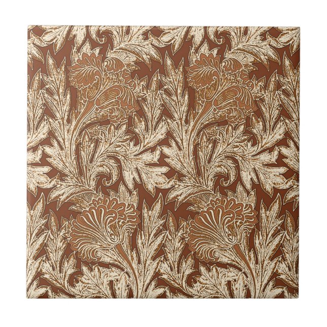 Jacobean Flower Damask, Taupe Tan e Cream (Frente)