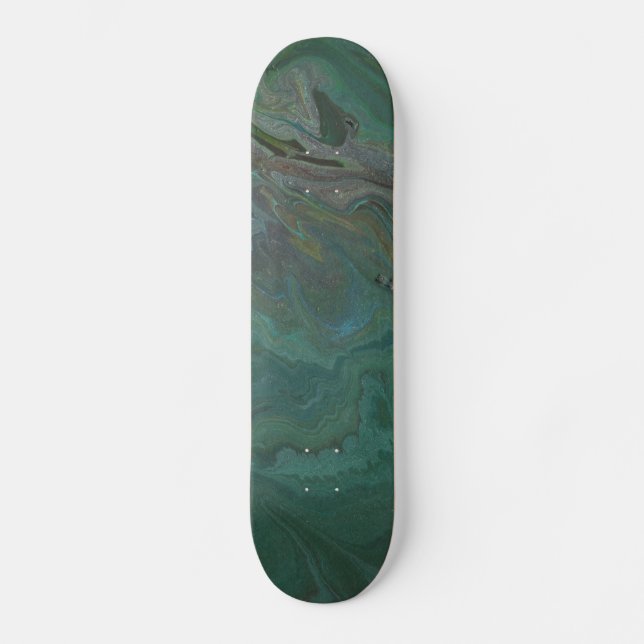 Jade 1 Abstract Green Marble Skateboard Deck (Frente)