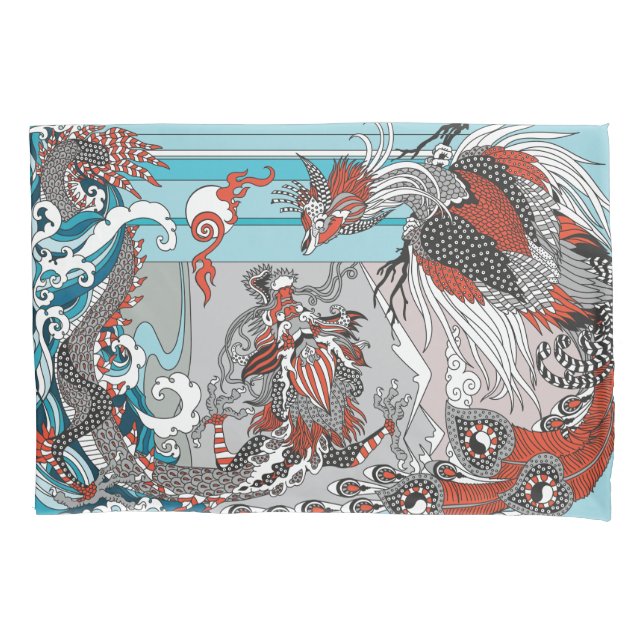 Jade Dragon and Gold Phoenix playing with a pearl  (Frente)