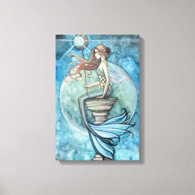 Jade Moon Mermaid Fantasy Art Canvas (Frente)
