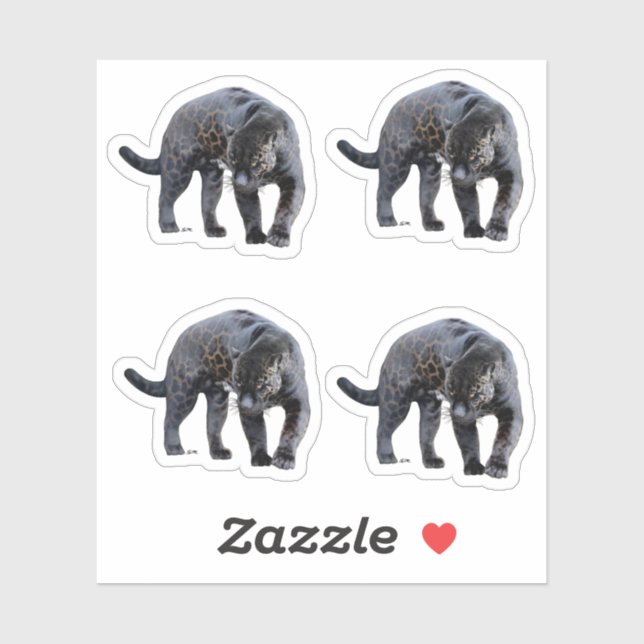 Jaguar Diablo 4 pequenos adesivos de contorno (Folha)