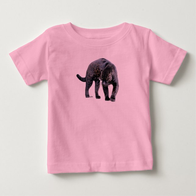 Jaguar Diablo, camiseta rosa-bebê (Frente)