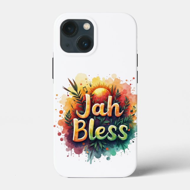 Jah Bless Reggae Watercolor Case Rasta Vibes & Art (Verso)