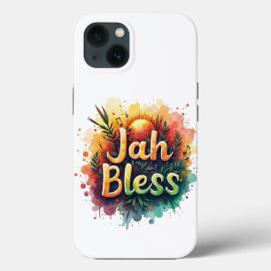 Jah Bless Reggae Watercolor Vibrant Rasta Art