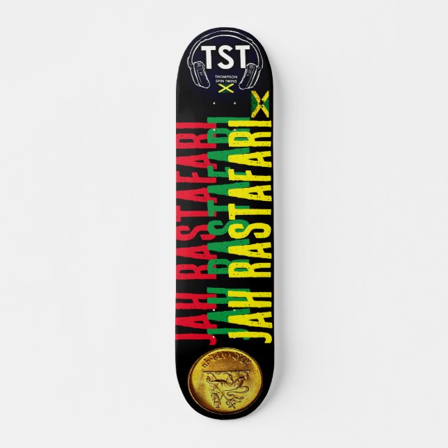 JAH RASTAFARI JMT 7, 3/4", skateboard Deck (Frente)