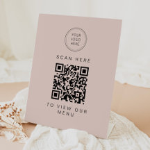 JALAINE Modern Blush Pink Business Menu QR Code