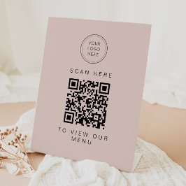JALAINE Modern Blush Pink Business Menu QR Code