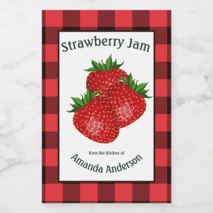 Jam Strawberry Preserva Xadrez V etiqueta de Comid
