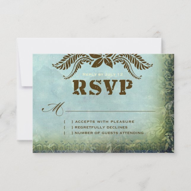 JAMAICA 2 RSVP Vintage Blue Linen Paper (Frente)