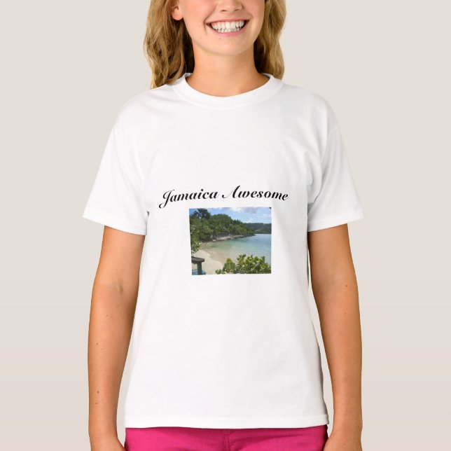 Jamaica Beach/ Quote Camiseta feminina (Frente)