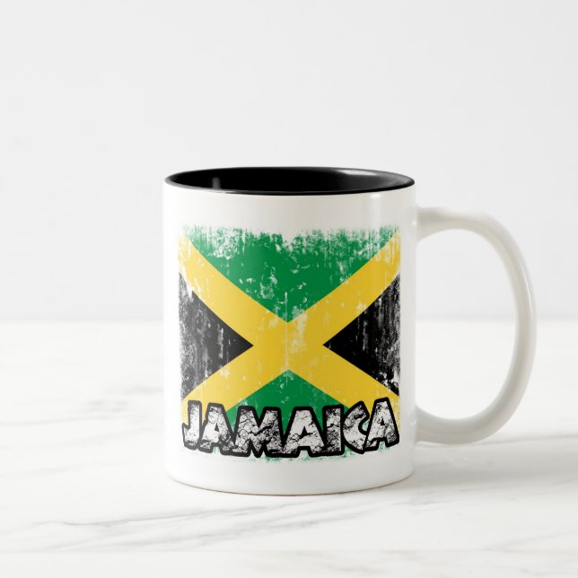 Jamaica - caneca afligida da bandeira (Direita)
