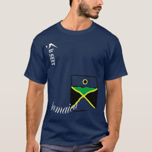 Jamaica danificou a camisa do marinho T do bolso