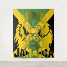 Jamaica Flag Lion of Judah Tapeçaria Design