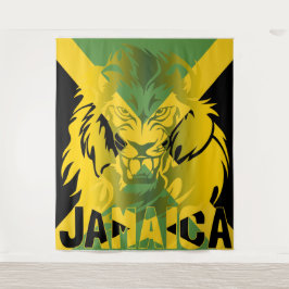 Jamaica Flag Lion of Judah Tapeçaria Design
