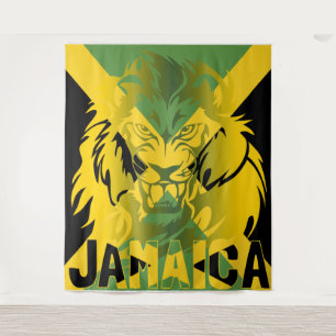 Jamaica Flag Lion of Judah Tapeçaria Design