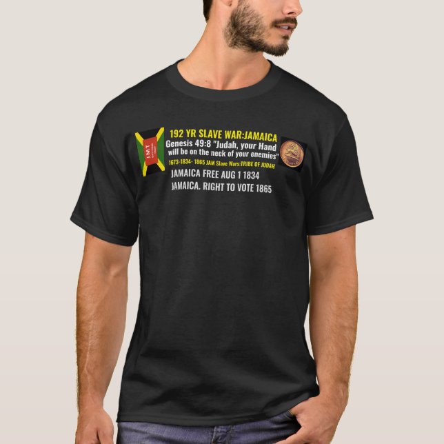 JAMAICA LIVRE. AGO 1 1834. Camiseta Básica Escura (Frente)