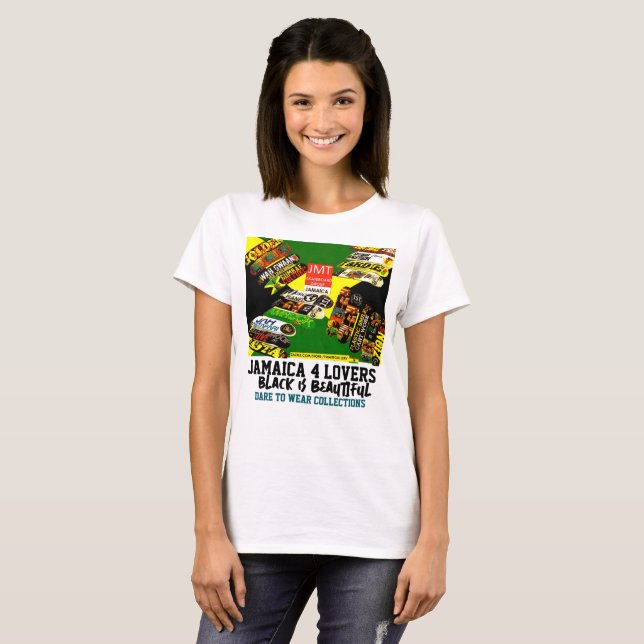 JAMAICA PARA AMANTES. Camiseta Feminina Básica (Frente Completa)