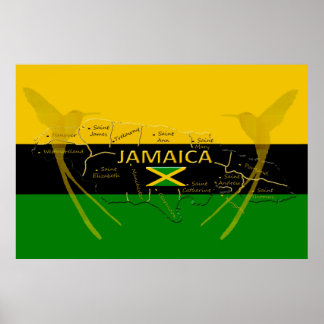 Jamaica Paróquias Cor HummingBird Poster qualquer