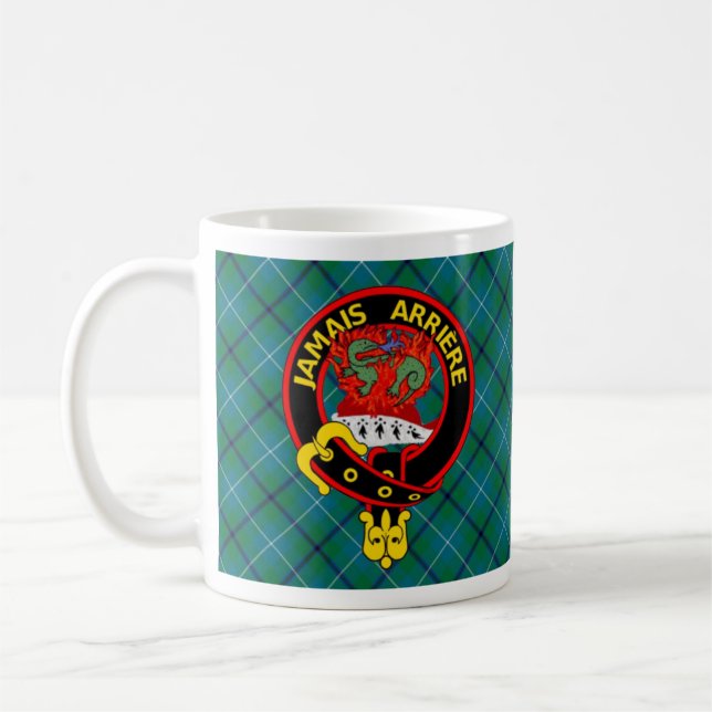 "Jamais Arrière", antiga caneca Douglas Tartan (Esquerda)