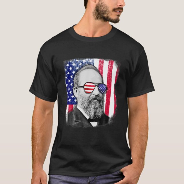 James Garfield, camisa de bandeira dos EUA, 4 de j (Frente)