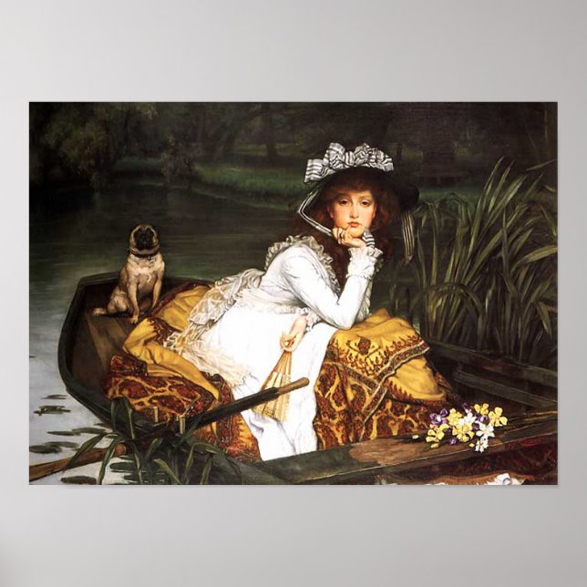 James Tissot Young Lady em um Poster de barco