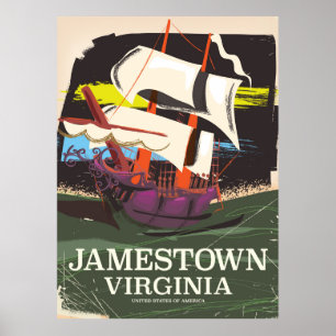 Jamestown, Virginia, viagens vintage poster