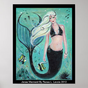 Janae Fantasy Mermaid art poster por Renee