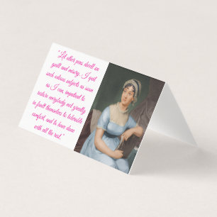 Jane Austen c/ citação (rosa) Cartão Dobrado