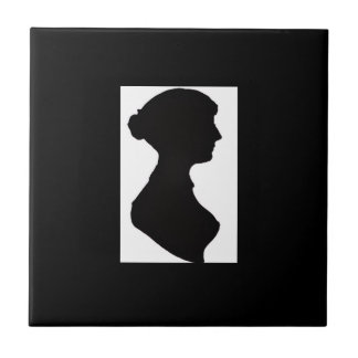 Jane Austen's Silhouette on Black