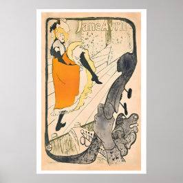 Jane Avril Moulin Rouge 1890s Vintage Poster by