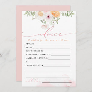 JANE Blush Floral Bride Advice e Cartão de Jogo De