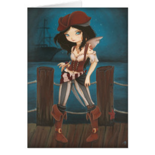 Jane - cartão feericamente do pirata da fantasia