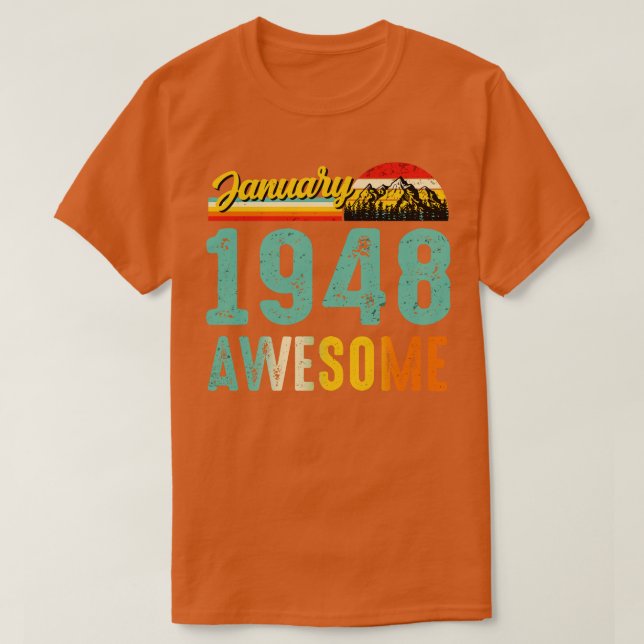 Janeiro de 1948 Camisa de Presente de Aniversário  (Frente do Design)