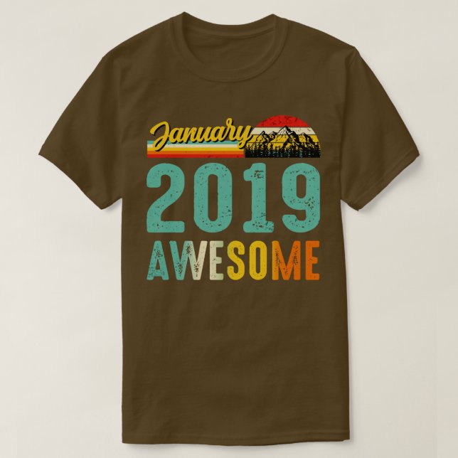 Janeiro de 2019 Camisa de Presente de Aniversário  (Frente do Design)