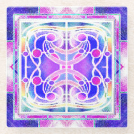 Janela Catedral de Vidro Estreita em Lilac e Rosa