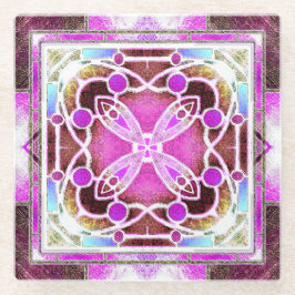 Janela Catedral de Vidro Estreita em Maroon e Rosa