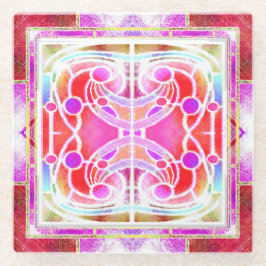 Janela Catedral de Vidro Estreita em Rosa e Aprico