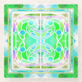 Janela Catedral de Vidro Estreita em Verde e Casa